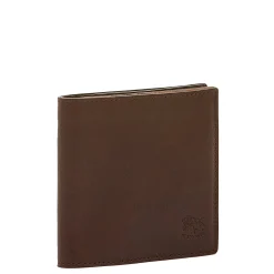 Galileo Men's bi-fold wallet in vintage leather color coffee