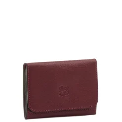 Galileo Men's card case in leather color black cherry