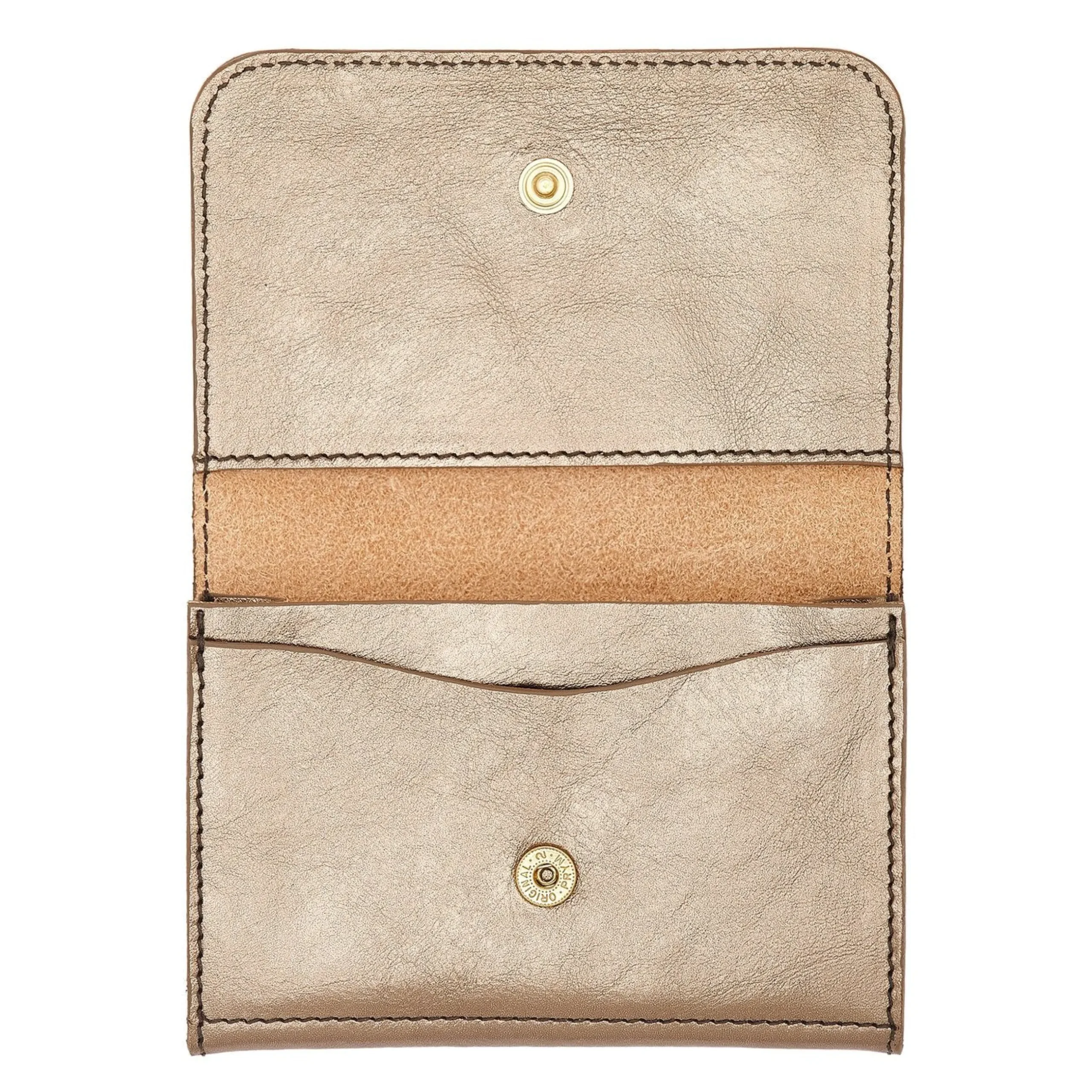 Galileo Men's card case in metallic leather color metallic bronze