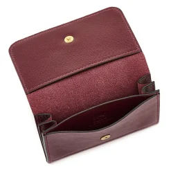 Galileo Men's card case in leather color black cherry