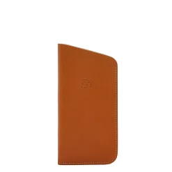 Glasses case in leather color caramel