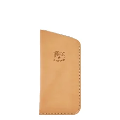 Glasses case in leather color natural