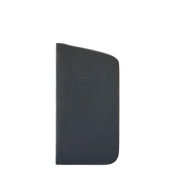 Glasses case in leather color blue
