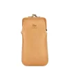 Glasses case in leather color natural
