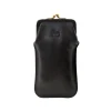 Glasses case in leather color black