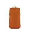 Glasses case in leather color caramel