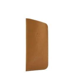 Glasses case in leather color gianduia