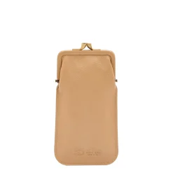 Glasses case in leather color caffelatte