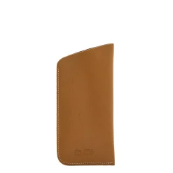 Glasses case in leather color gianduia
