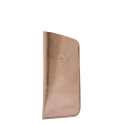Glasses case in metallic leather color metallic bronze