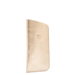 Glasses case in metallic leather color metallic platinum
