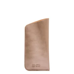 Glasses case in metallic leather color metallic bronze