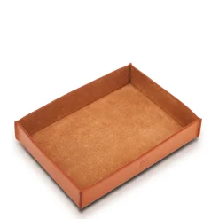 Home Valet tray in leather color caramel