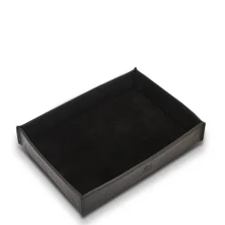 Home Valet tray in leather color black