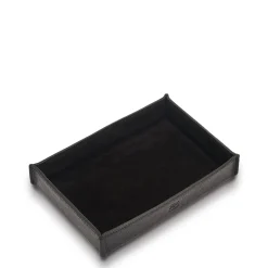 Home Valet tray in leather color black