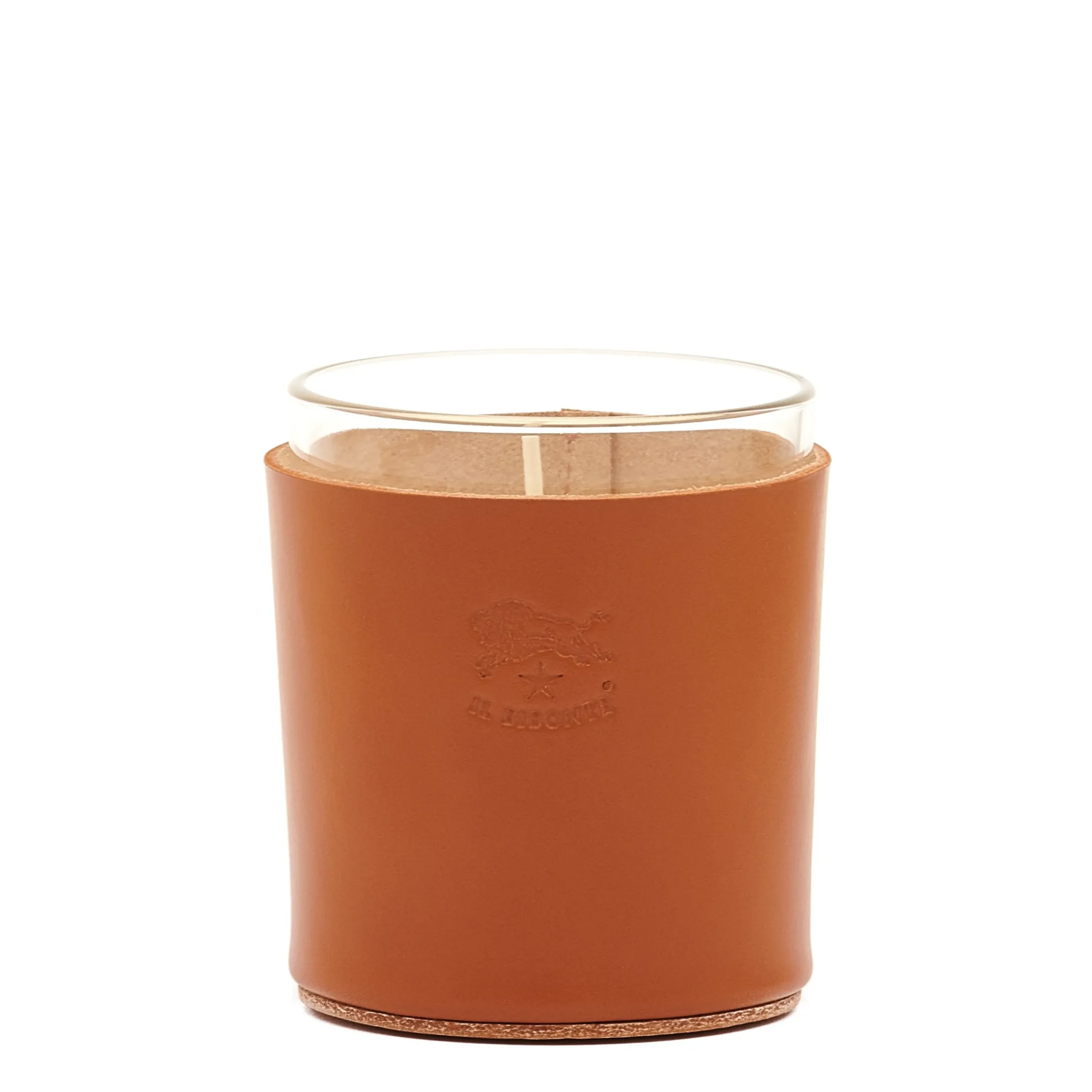 Home Candle Holder in leather color caramel