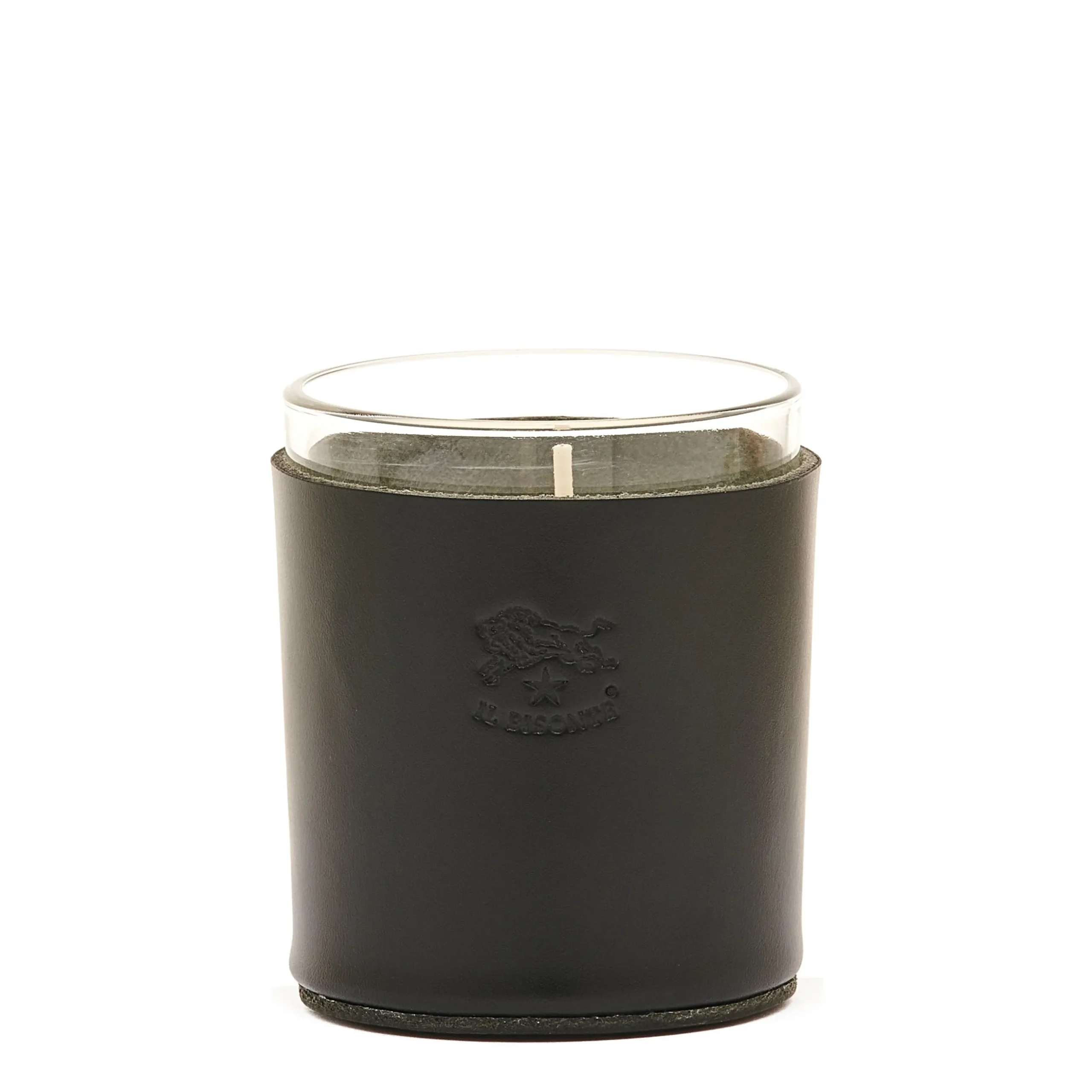 Home Candle Holder in leather color black