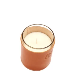 Home Candle Holder in leather color caramel