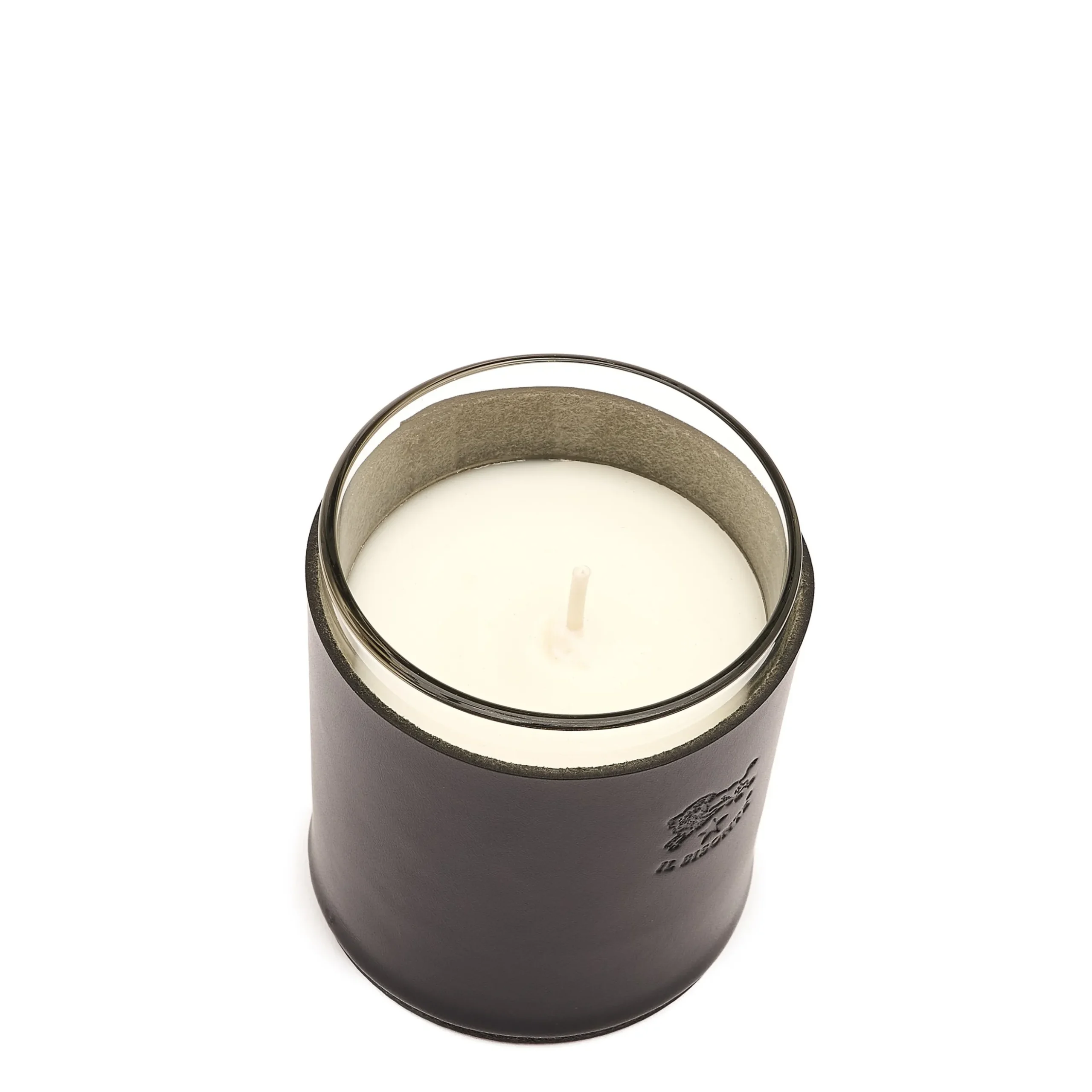Home Candle Holder in leather color black