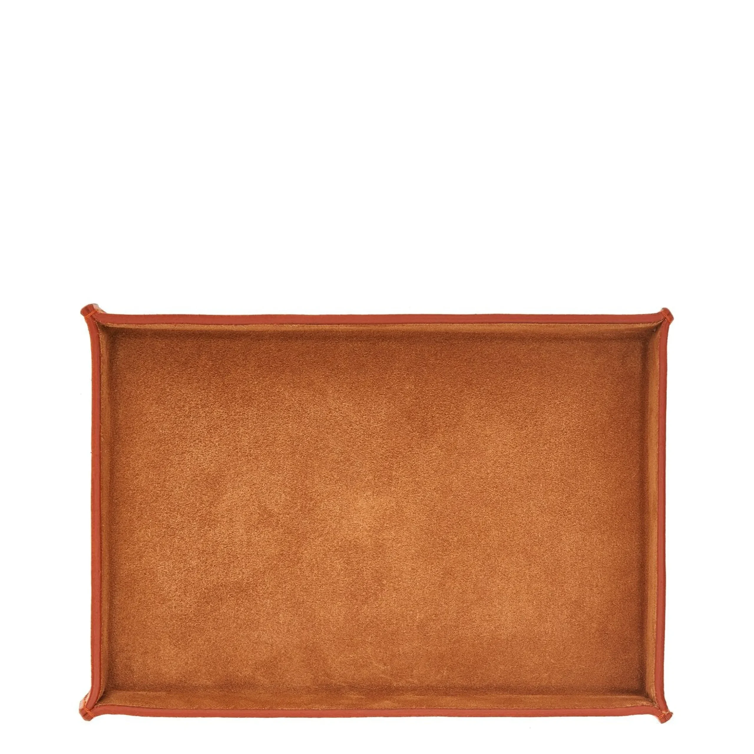 Home Valet tray in leather color caramel