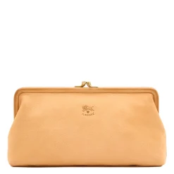 Il bisonte - s. vale Women's clutch bag in leather color natural