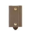 Keyring in leather color light grey