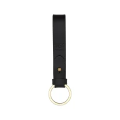 Keyring in leather color black