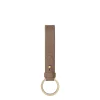 Keyring in leather color light grey