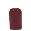 Keyring in leather color black cherry