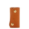 Keyring in leather color caramel