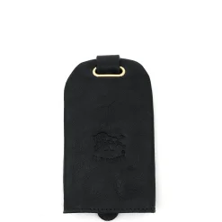 Keyring in leather color black