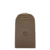 Keyring in leather color light grey