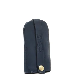 Keyring in leather color blue