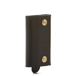 Keyring in leather color black