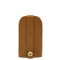 Keyring in leather color gianduia
