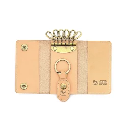 Keyring in leather color natural