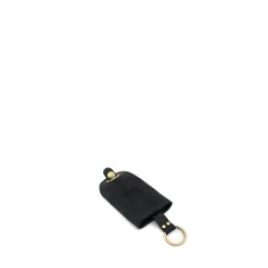 Keyring in leather color black