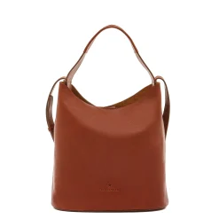 Le laudi Women's bucket bag in vintage leather color sepia