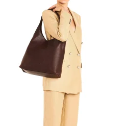 Le laudi Women's shoulder bag in vintage leather color coffee