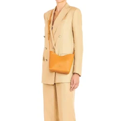 Le laudi Women's crossbody bag in vintage leather color natural