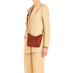 Le laudi Women's crossbody bag in vintage leather color sepia