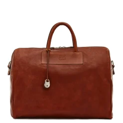 Lorenzo Travel bag in vintage leather color sepia