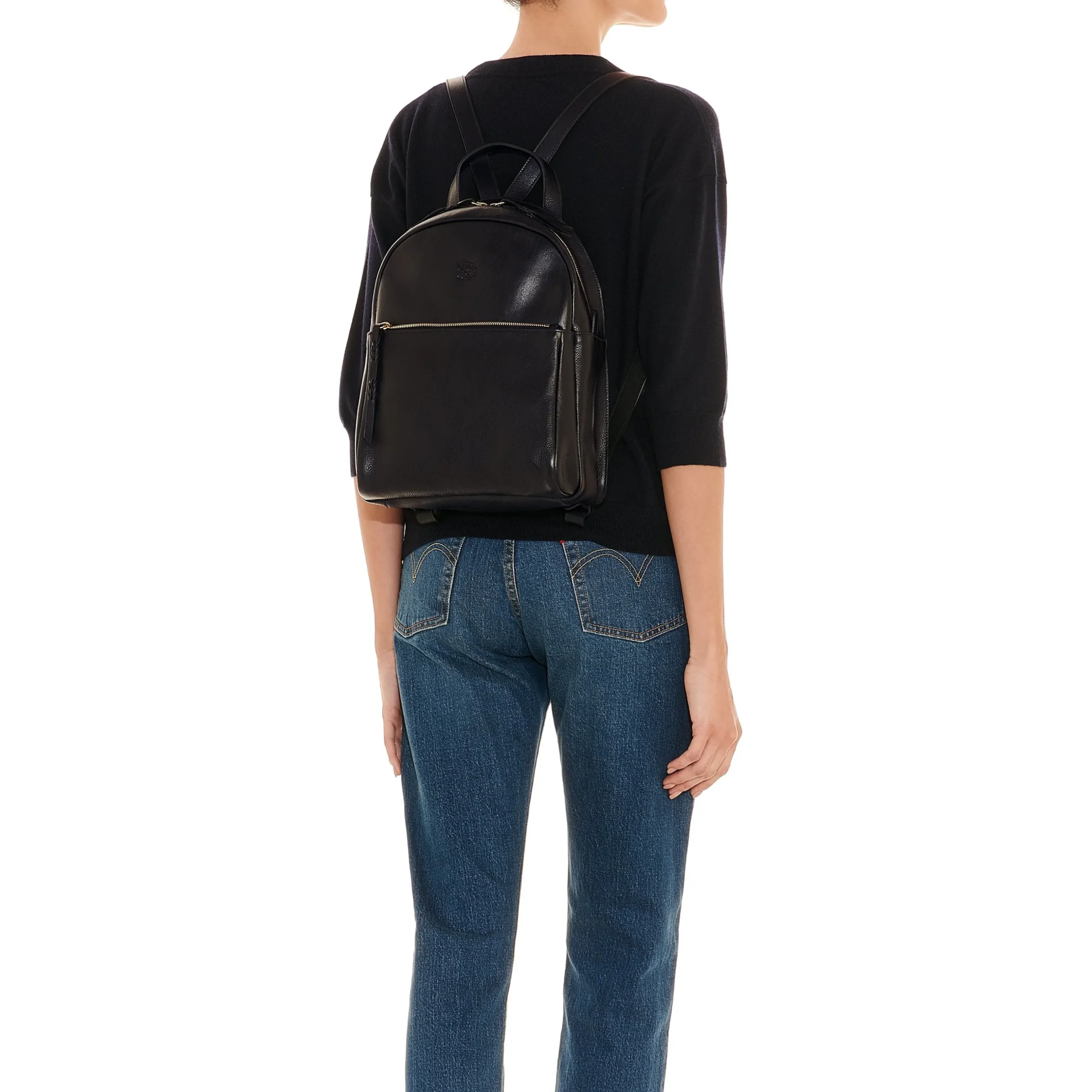 Lungarno Women's backpack in leather color black