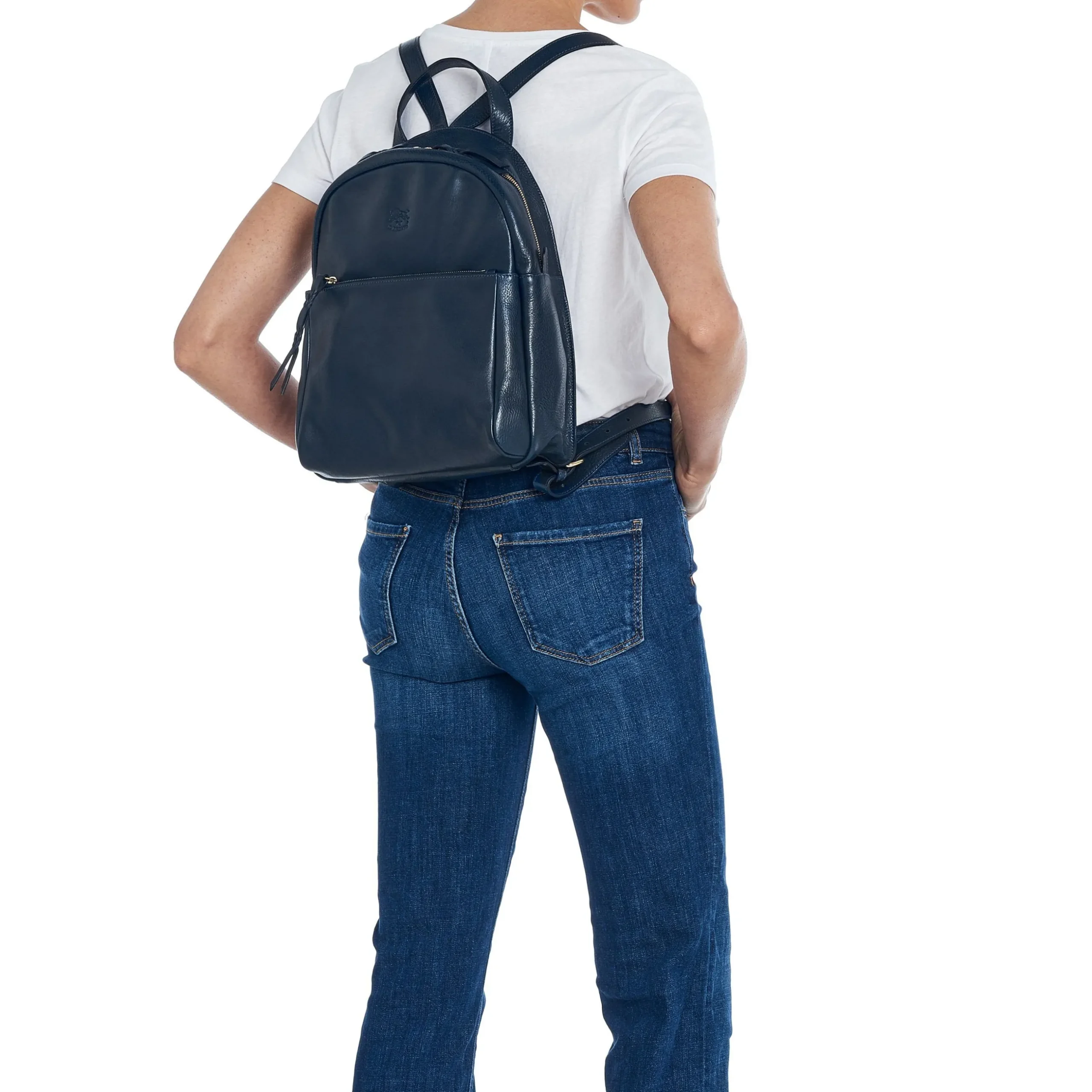 Lungarno Women's backpack in leather color blue
