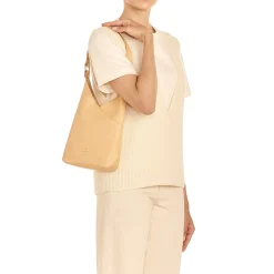 Malibu Women's shoulder bag in leather color natural