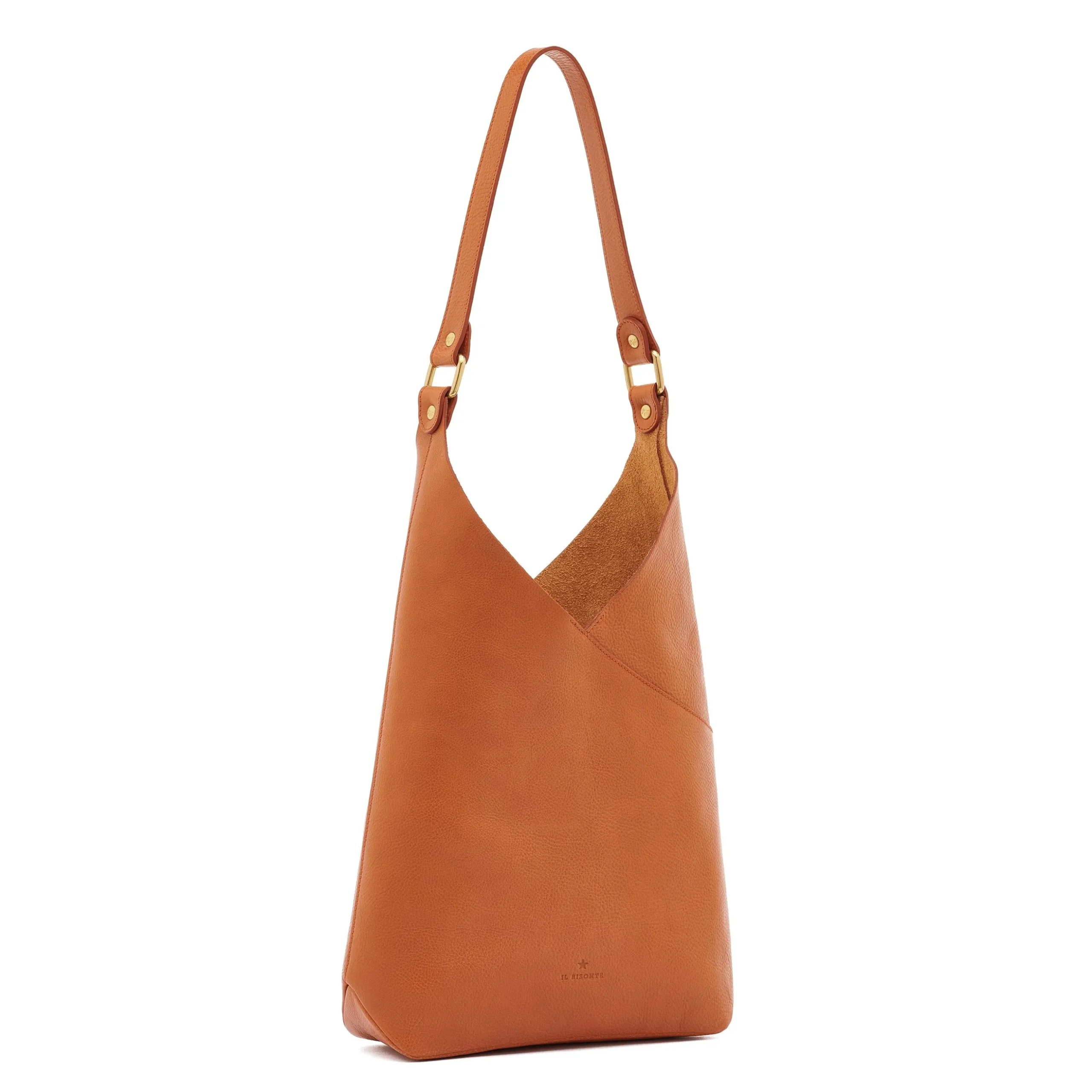 Malibu Women's shoulder bag in leather color caramel
