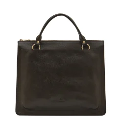 Manhattan Women's briefcase in leather color black