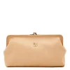 Manuela Women's clutch bag in leather color natural