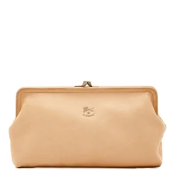 Manuela Women's clutch bag in leather color natural