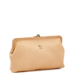 Manuela Women's clutch bag in leather color natural